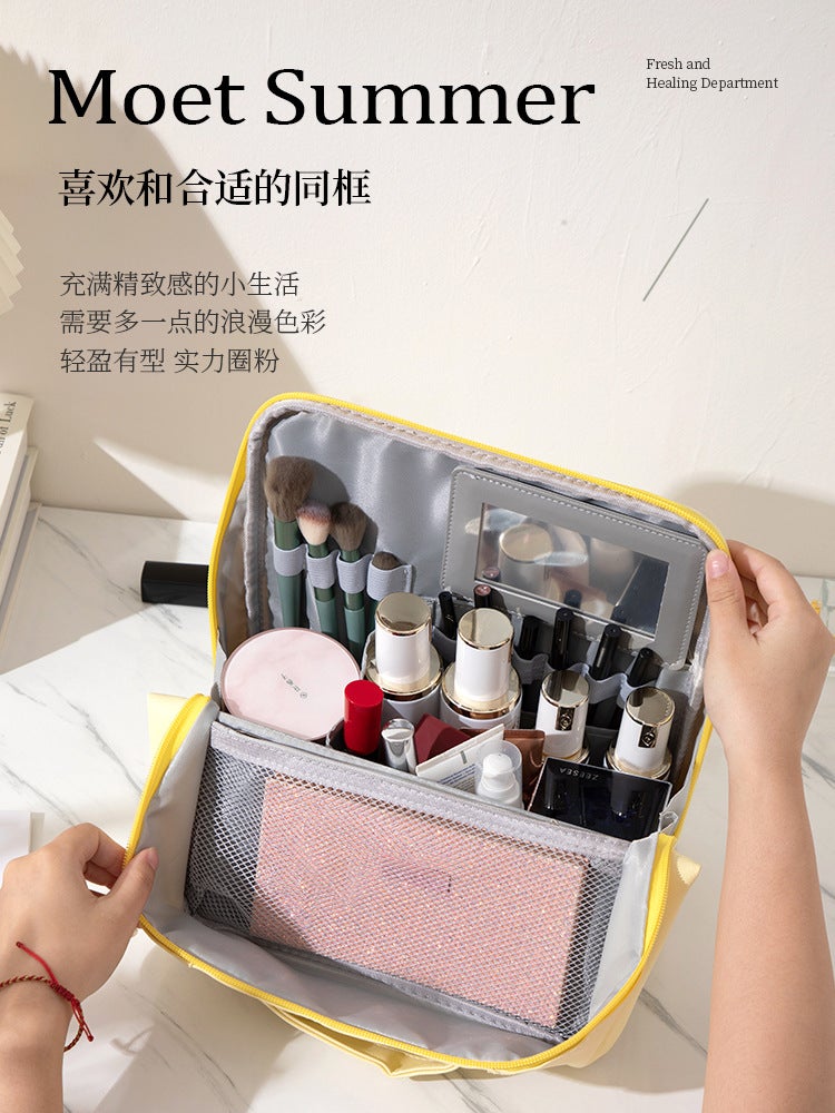 New Style Cosmetic Bag With Large Capacity, Plaid Pattern, Ultra-Light, Wear-Resistant, Can Stand Upright And Can Be Hung On Luggage For Storage - Image 5